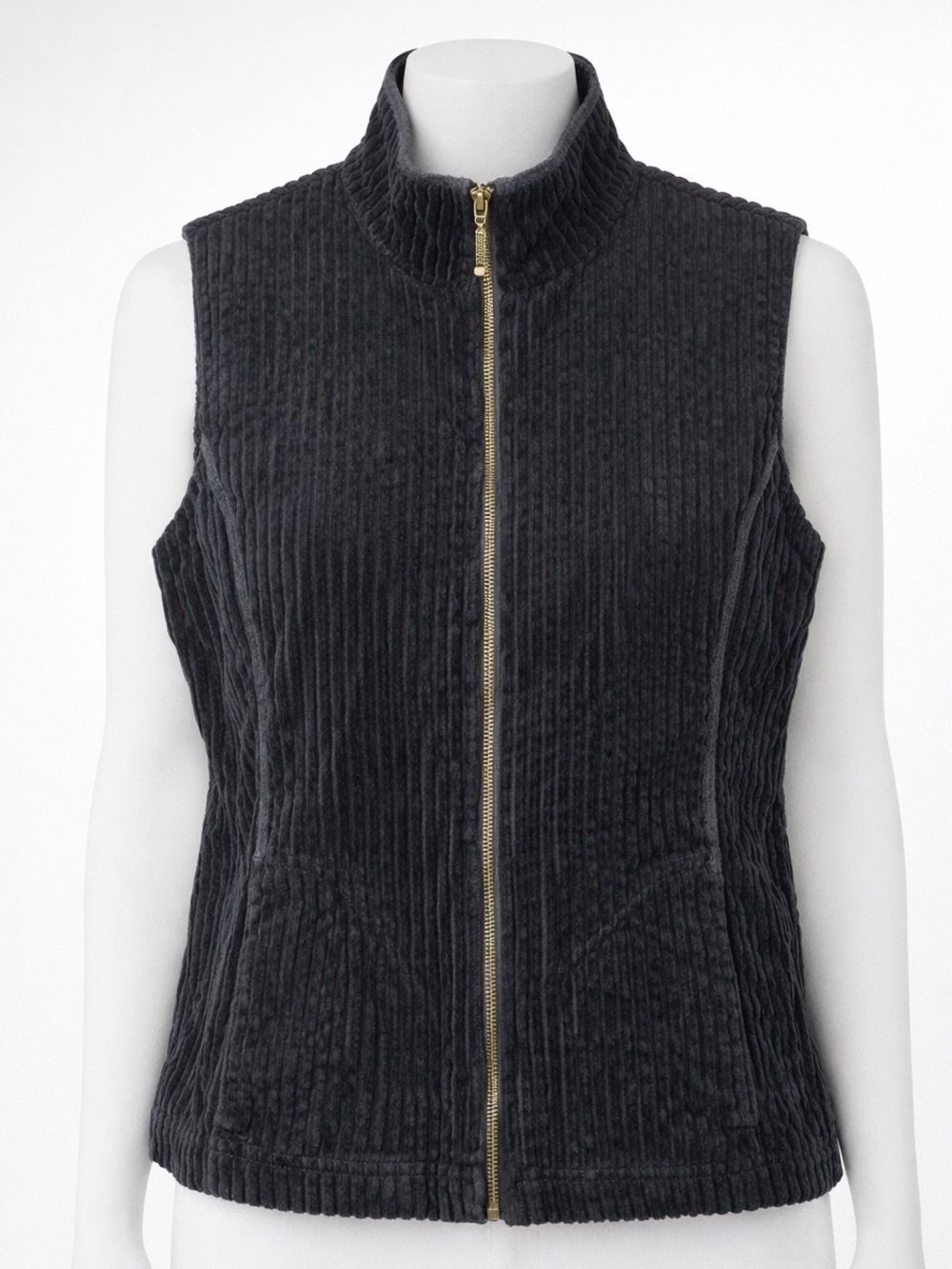 Woolrich Black Cotton Corduroy Zip Vest Fall Gorpcore Trail‑Ready Essential M
